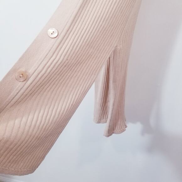 Cotton by Autumn Cashmere Cream Rib Long Knit Cardigan - Picture 6 of 12